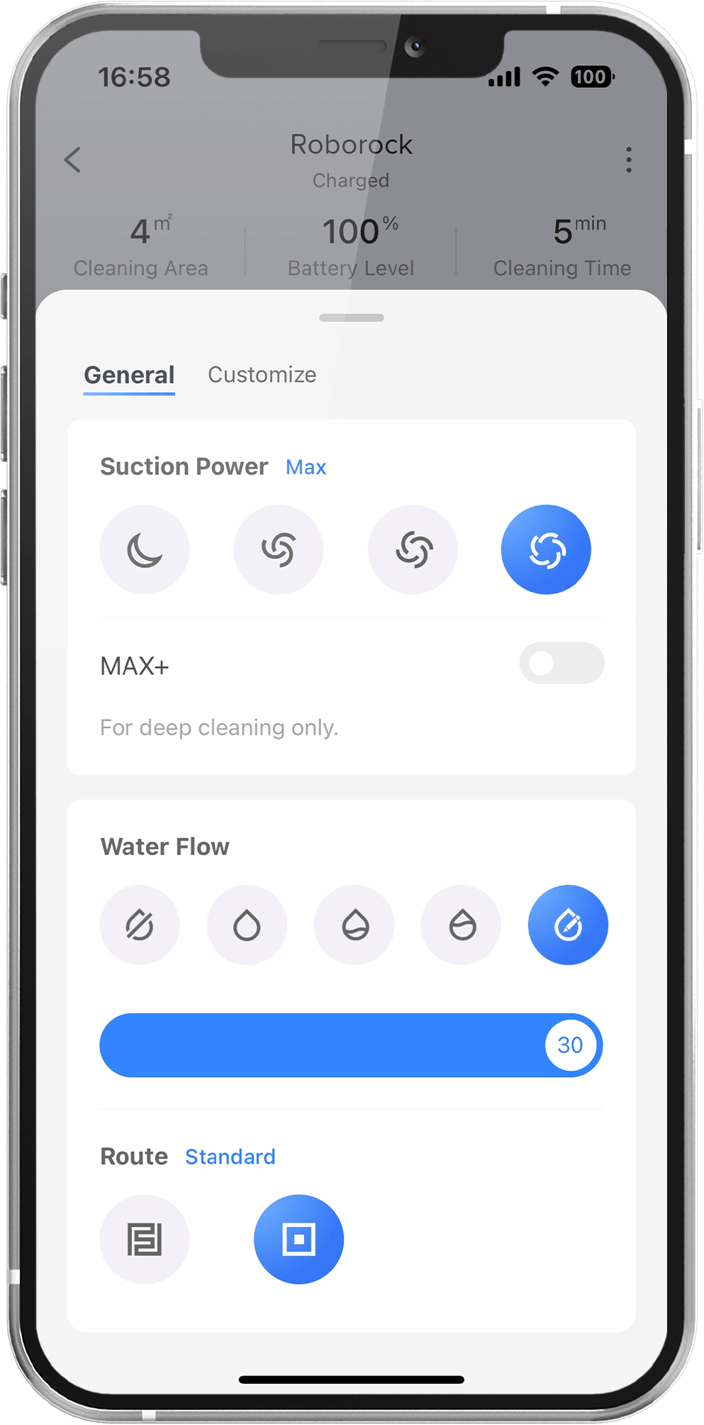 Q8 Max adjust the flow to meet specific cleaning needs